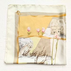 Salvatore Ferragamo silk scarf with Northern wildlife ( penquins - polar bears )